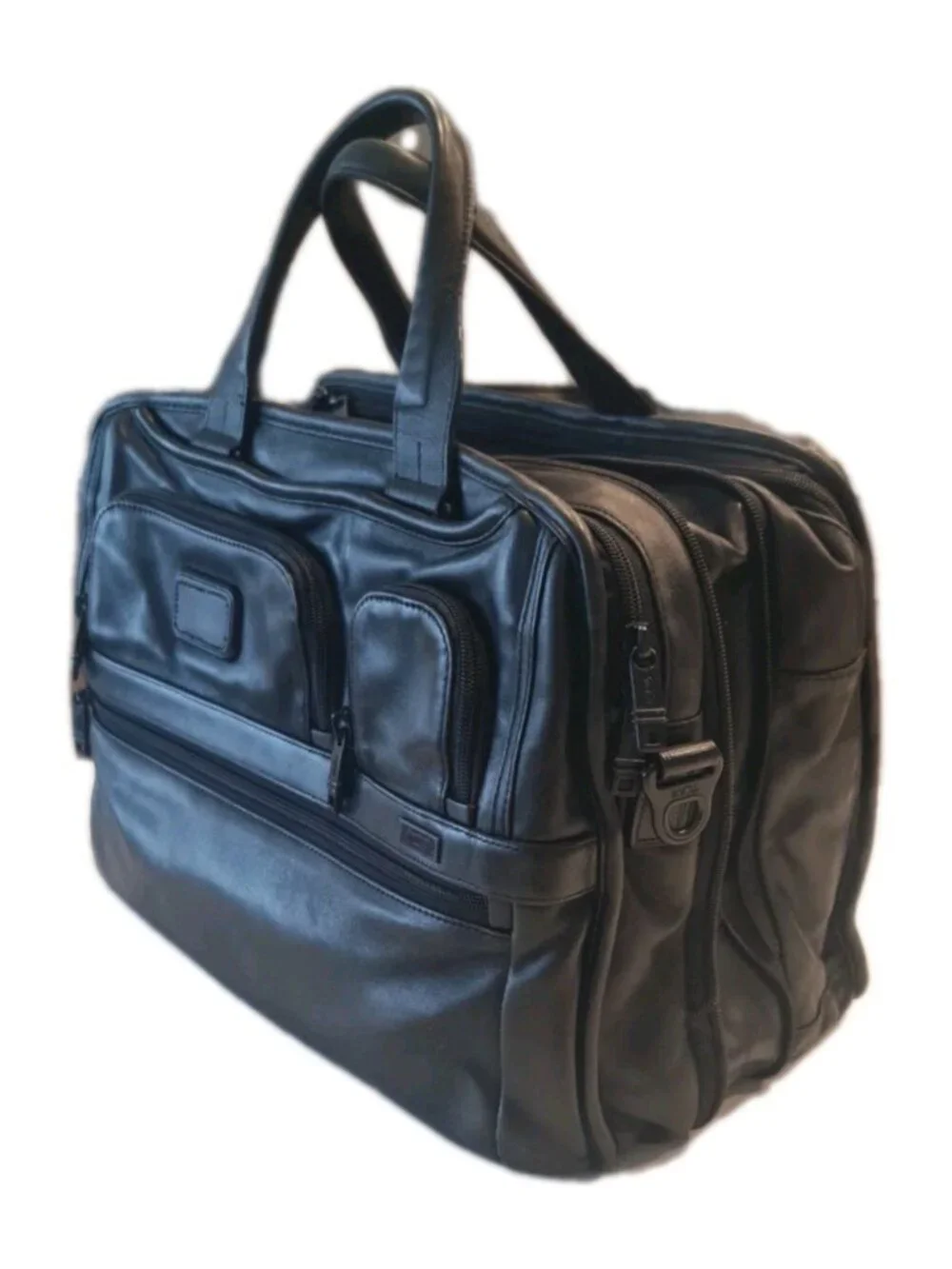 Tumi Expandable Weekender / Go Bag / Black Leather Briefcase 96141D4 Read Desc*